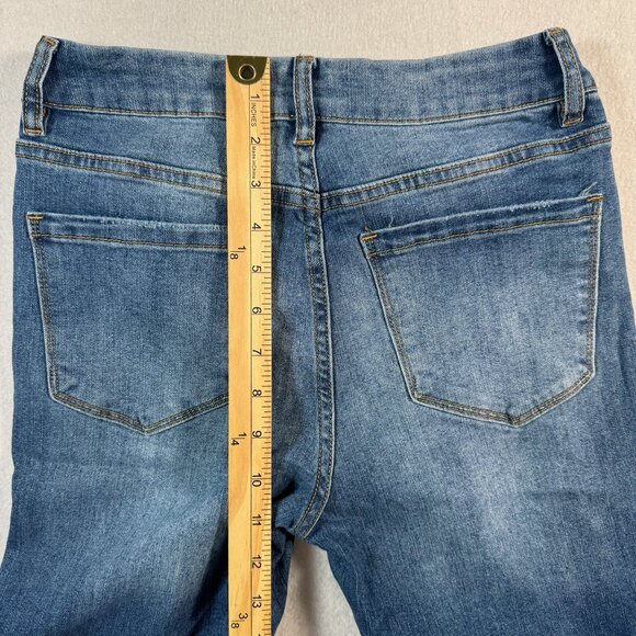 Banjara Jeans Women 26 Blue Flare Mid Rise Dark Wash - Picture 8 of 11